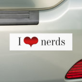 I Love (Coeur) Nerds Bumper Sticker (En voiture)