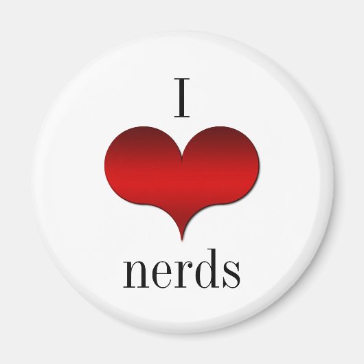I Love (Coeur) Nerds Magnet (Devant)