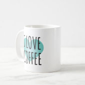 I Love Coffee (11 oz) Coffee Mug (Devant gauche)