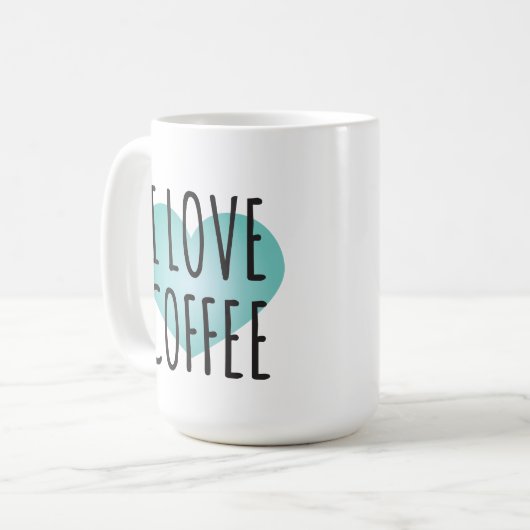 I Love Coffee (15 oz) Coffee Mug (Devant gauche)