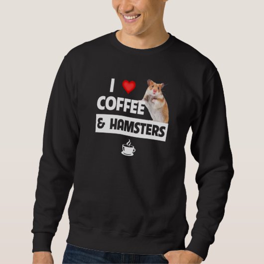 I Love Coffee and Hamsters Cage Wheel Caffeine Bib Trui (Voorkant)