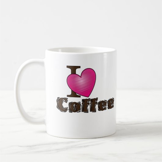 "I Love Coffee" Café Mug (Gauche)