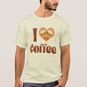 I Love Coffee Cute Heart Design Slogan T-shirt