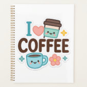 I Love Coffee Cute Kawaii Sticker – Adorable Coffe Planner (Voorkant)
