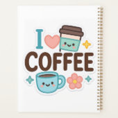 I Love Coffee Cute Kawaii Sticker – Adorable Coffe Planner (Achterkant)