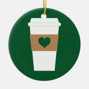 I Love Coffee Disposable Coffee Cup Keramisch Ornament