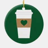 I Love Coffee Disposable Coffee Cup Keramisch Ornament (Achterkant)