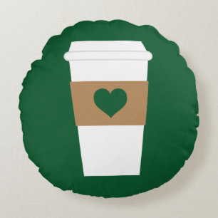 I Love Coffee Disposable Coffee Cup Rond Kussen