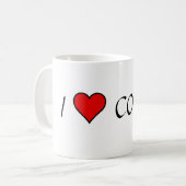 ~I Love Coffee~ MOK, CUSTOMIZE IT! Koffiemok (Voorkant links)