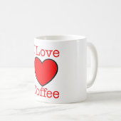 I Love Coffee Mok Heart Design Red Black (Voorkant rechts)