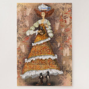 I Love Coffee Puzzle with Lady Grinds Coffee Legpuzzel