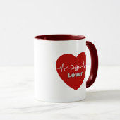 I Love Coffee Red Heartbeat Mug - Unique cadeau (Devant droit)