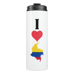 I Love Colombia Vertical I Heart Country Flag Map Thermosbeker