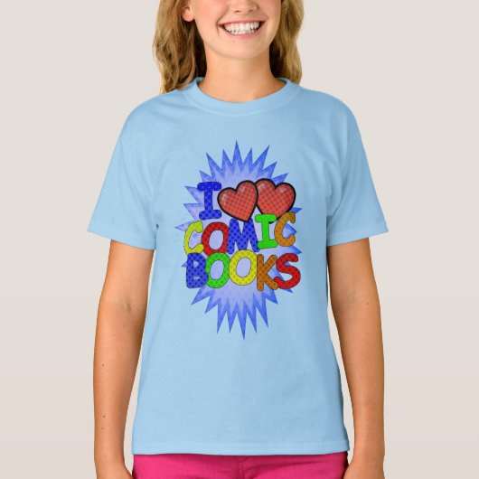 I Love Comic Books T-Shirt (Devant)
