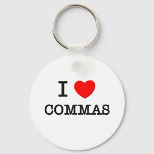 I Love Commas Sleutelhanger