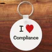 I Love Compliance I Heart Compliance Officer Sleutelhanger (Voorkant)