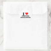 I Love Computer Programming Ronde Sticker (Tas)