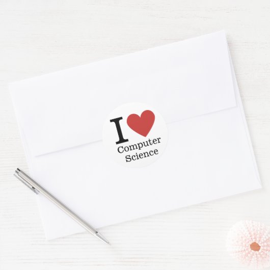 I ❤️ Love Computer Science STICKER (Enveloppe)