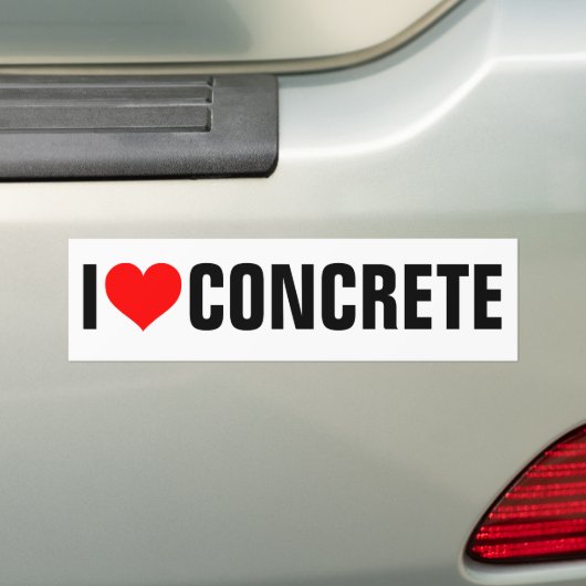 I Love Concrete Bumpersticker (Op auto)