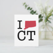 I Love Connecticut Briefkaart (Staand voorkant)