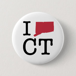 I Love Connecticut Ronde Button 5,7 Cm