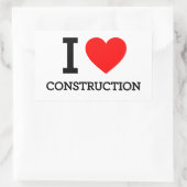 I Love Construction Rechthoekige Sticker (Tas)