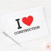 I Love Construction Rechthoekige Sticker (Envelop)