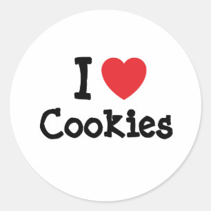 I love Cookies heart T-Shirt Ronde Sticker