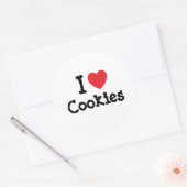 I love Cookies heart T-Shirt Ronde Sticker (Envelop)