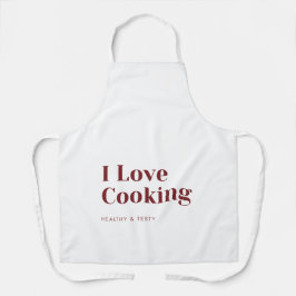 I Love Cooking Apron Healthy & Tasty Kitchen Wear  Schort