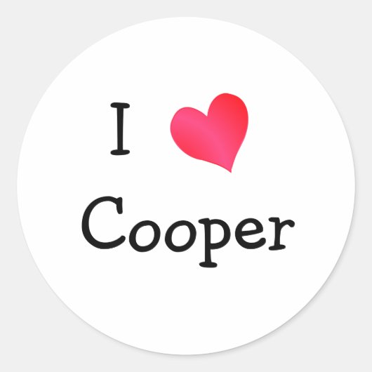 I Love Cooper Ronde Sticker (Voorkant)