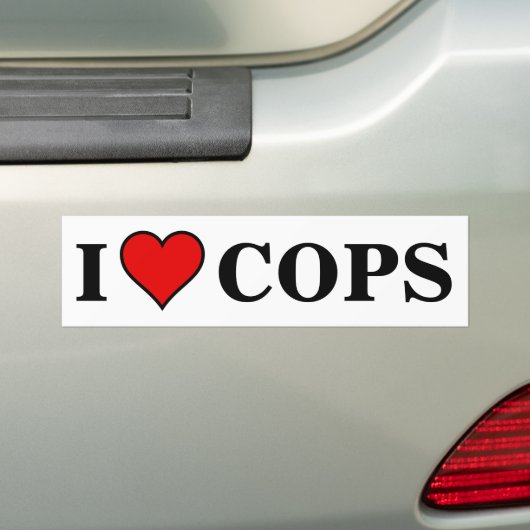 ~I LOVE COPS~ BUMPER STICKER (En voiture)