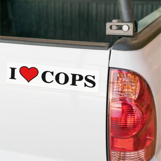 ~I LOVE COPS~ BUMPER STICKER (Sur camion)