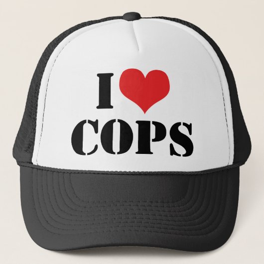 I Love Cops Trucker Pet (Voorkant)