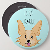 I Love Corgis Button (Voorkant /achterkant)
