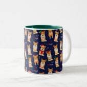 I Love Corgis Christmas Deux Tones Café Mug (Devant droit)