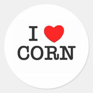 I Love CORN ( food ) Ronde Sticker