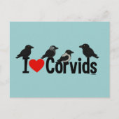 I Love Corvids Briefkaart (Voorkant)
