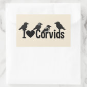 I Love Corvids Rechthoekige Sticker (Tas)
