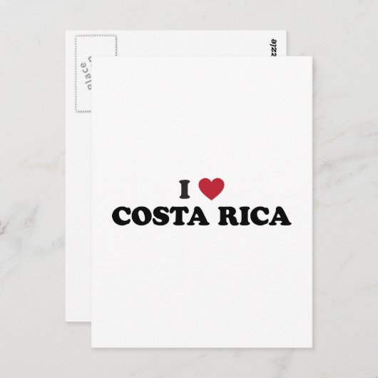 I Love Costa Rica Briefkaart (Voorkant / Achterkant)