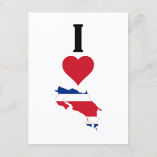 I Love Costa Rica Vertical Heart Country Flag Map Briefkaart