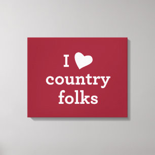 I Love Country Canvas Afdruk