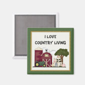 I Love Country Living Magnet Magneet (Voorkant / Achterkant)