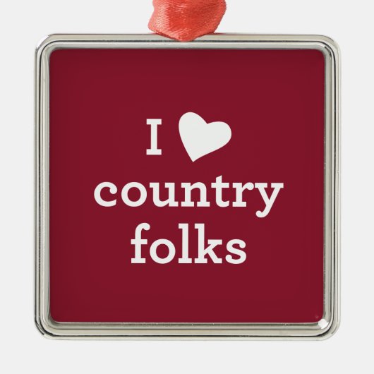 I Love Country Metalen Ornament (Voorkant)