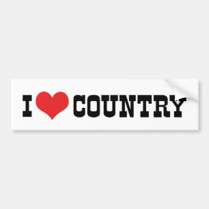 I Love Country Music Bumpersticker