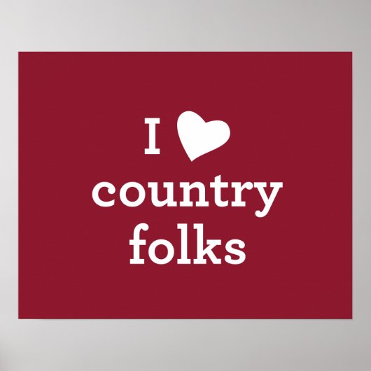 I Love Country Poster (Voorkant)