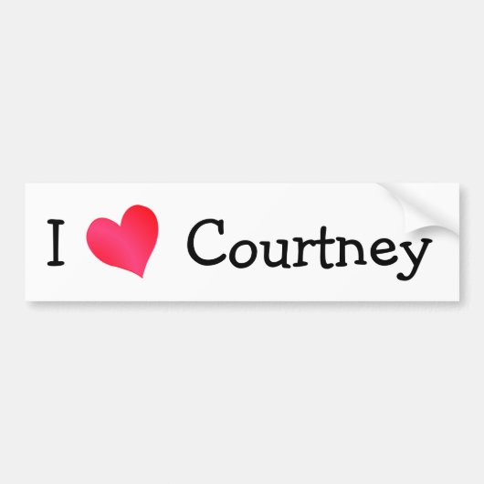 I Love Courtney Bumpersticker (Voorkant)