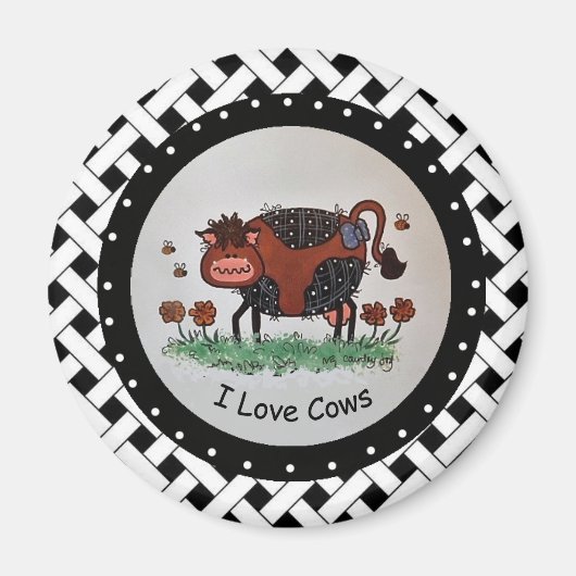 I Love Cows Magnet (Devant)