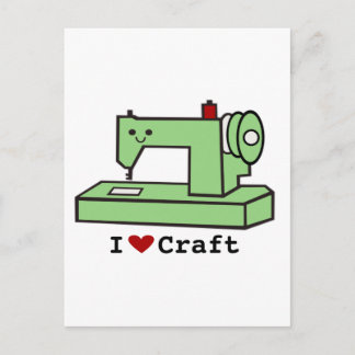 I Love Craft- Kawaii Sewing Machine Briefkaart