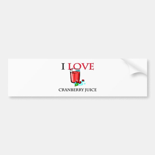 I Love Cranberry Juice Bumpersticker (Voorkant)